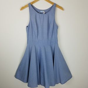Kimchi Blue | Fit flare sleeveless chambray dress